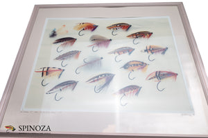 Mike Radencich Framed "Blacker 15" Classic Atlantic Salmon Flies with Associated Framed Print