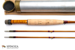 HL Leonard Model 38-4 Bamboo Fly Rod 7' 2/2 #4 - grip and reel seat close-up