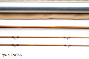 HL Leonard Hunt Model 40-5 Bamboo Fly Rod 8' 2/2 #5 - rod sections with wrapping detail