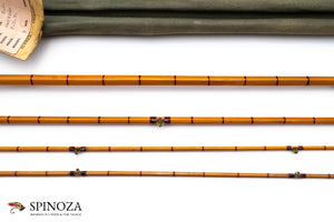 Hardy Kenya Bamboo Fly Rod 8' 3/2 #6/7 - rod sections with guides