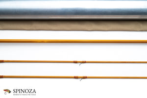 Ted Simroe Bamboo Fly Rod 7'6" 2/2 #3 - rod sections with guides and wraps