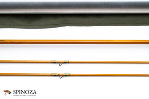 Ted Simroe Bamboo Fly Rod 8' 2/2 #6 - rod sections with guides and wraps