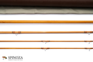 Ted Simroe Bamboo Fly Rod 8' 3/2 #6/7 - rod sections with guides and wraps