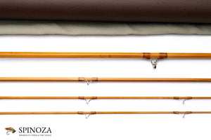 Ted Simroe Bamboo Fly Rod 8' 3/2 #6/7 - rod sections with guides and wraps