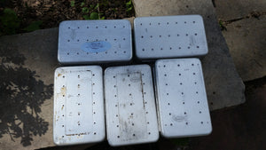 Lot of 5 Perrine fly boxes full of flies (dries, streamers, nymphs, etc.)