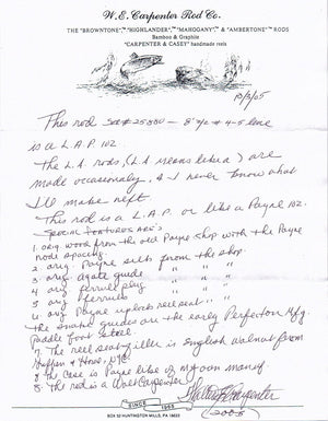 Walt Carpenter "Like a Payne" 8' 2/2 4-5wt Bamboo Rod