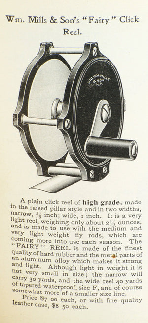 William Mills & Son Original "Fairy" Raised Pillar / Hard Rubber Fly Reel