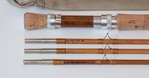 Jim Schaaf Hollowbuilt Steelhead/Salmon Bamboo Rod 9'3" 3/2 #8/9 - rod sections with guides and wraps