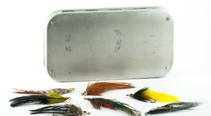 Wheatley Fly Box / Abercrombie & Fitch - with salmon flies