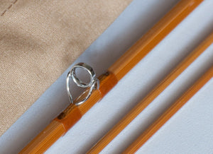Simroe, Ted -- Model 2765 -- 7'6 2/2 5wt Bamboo Rod - rod sections with wraps and hardware