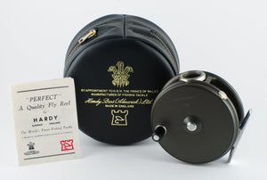 Hardy Perfect 3 3/8" fly reel and spare spool - LHW