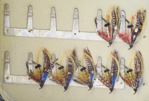 Hardy Bros. Japanned Fly Box with Salmon Flies
