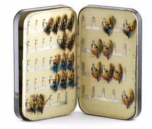Hardy Bros. Japanned Fly Box with Salmon Flies