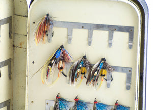 Hardy Bros. Japanned Fly Box with Salmon Flies