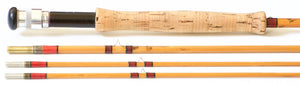 Hardy Hollokona Salmon De-luxe 3/2 8'6' - #4 Bamboo Fly Rod - maker's signature inscription
