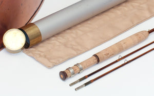 Bob Summers Midge Deluxe Bamboo Rod 6'4" 2/2 #4 - rod sections with guides and wraps