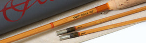 Mario Wojnicki / Scott Rod Co. 7' 2/2 #3 HB Hex Bamboo Rod - rod sections with guides and wraps