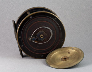 David Slater 4 1/4" Brass/Ebonite Fly Reel - J. Bernard and Son