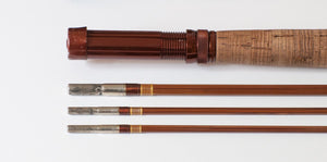 Phillipson Peerless Dry Fly Special Bamboo Rod 8'6 3/2 6wt - rod sections with guides and wraps