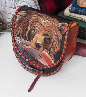 Annie Margarita Leather Reel Case - "Grizzly"