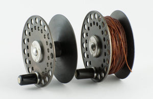 Hardy St. George Fly Reel 3" and spare spool - with leather cases!