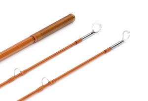 R.L. Winston Bamboo Fly Rod 7'6" 2/2 #4/5 - rod sections with guides and wraps
