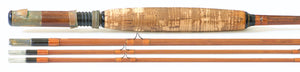 Heddon #50 Deluxe President 8'6" - 5wt 3/2 Bamboo Fly Rod - rod sections with guides and wraps