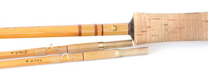 R.L. Winston Bamboo Fly Rod SF-era 8'6" 2/2 3 3/4 oz. - maker signature and rod markings