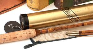 Phillipson Peerless Dry Fly Special Bamboo Rod 8'6 3/2 6wt - rod sections with guides and wraps