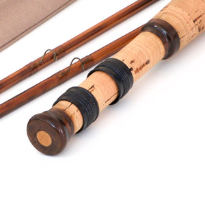 Bob Summers Model 275 Bamboo Rod 7'6" 2/2 #4 - rod sections with guides and wraps