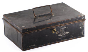 Japanned Salmon Fly Reservoir - stuffed with fine salmon flies