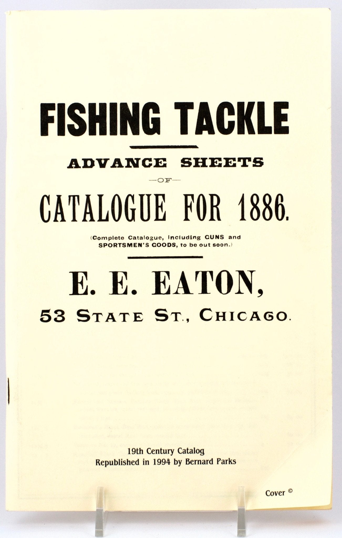 Eaton 1886 Fishing Tackle Catalog Reproduction 