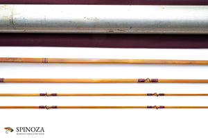 Edwards Quadrate Bamboo Fly Rod 8' 3/2 #6 - rod sections with guides and wraps