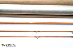 Edwards Quadrate Bamboo Fly Rod 8' 2/2 #6 - rod sections with guides and wraps