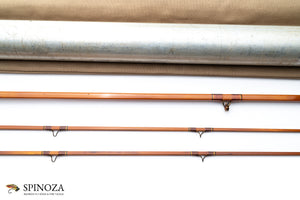 Edwards Quadrate Bamboo Fly Rod 8' 2/2 #6 - rod sections with guides and wraps