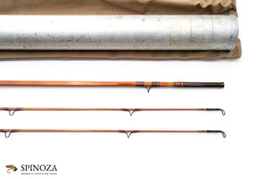 Edwards Quadrate Bamboo Fly Rod 8' 2/2 #6 - rod sections with wraps