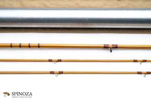George Guba Dickerson 8013 Nodeless Bamboo Fly Rod 8' 2/2 #5 - rod sections with guides and wraps