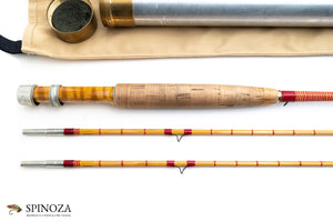 HL Leonard Model 39-5 Bamboo Fly Rod 7'6" 2/2 #5 - grip and reel seat close-up