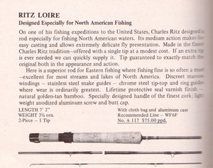 Pezon et Michel Ritz Loire Bamboo Rod 7'2 5wt