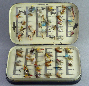 Malloch Japanned Fly Box (clips) - with wet flies