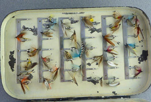 Malloch Japanned Fly Box (clips) - with wet flies