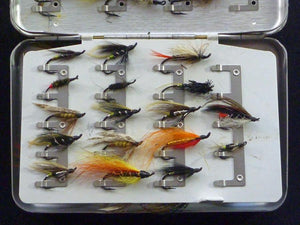Perrine Salmon Fly Box (clips) with 58 flies