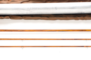 Paul Young Bamboo Fly Rod Parabolic 15 8' 2/2 4 oz - rod sections with guides and wraps