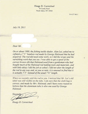 Halstead, GH - 7'5 2/2 5wt Bamboo Rod