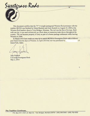 Winston Bamboo Rod - Penta Prototype 7'3 2/2 4wt