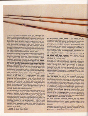 Thomas & Thomas "Sans Noeud" Heritage Limited Edition Bamboo Rod