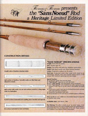 Thomas and Thomas "Sans Noeud" Limited Edition Bamboo Rod