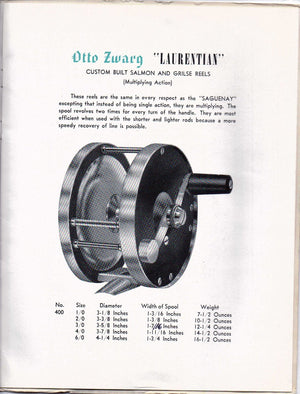Otto Zwarg Model 400 Laurentian Fly Reel - Size 2/0