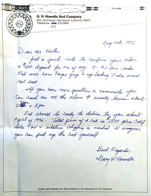 Howells, Gary -- 8' 2/2 3wt Bamboo Rod