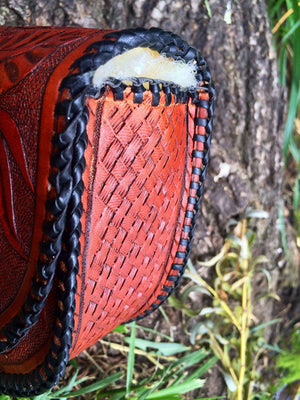 Annie Margarita Leather Reel Case - "Western Rose"